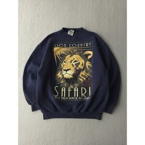 Vintage 90s Lion Country Safari West Palm Beach Florida Crewneck Sweatshirt M